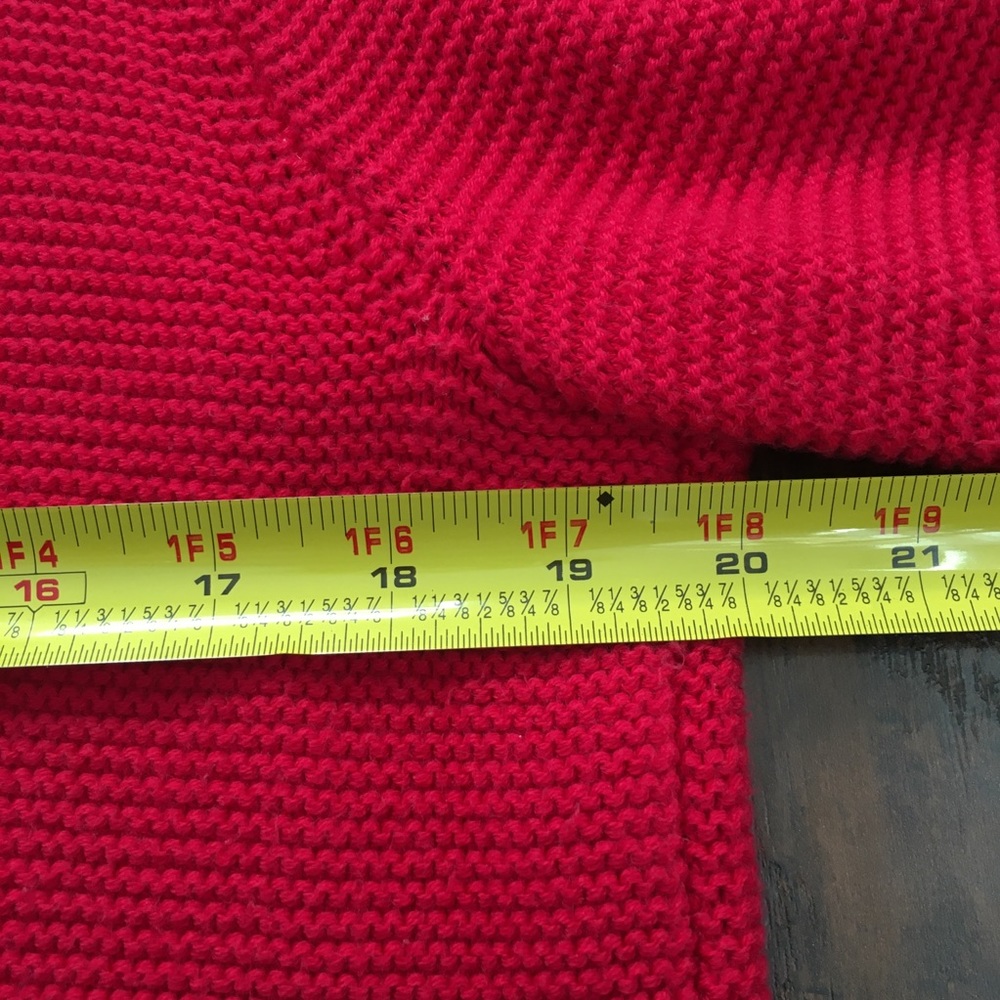 J Crew | Red Thick Wool Blend Ribbed Sweater L - Picture 4 of 8